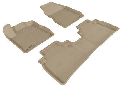 3D MAXpider Complete Set Custom Fit All-Weather Floor Mat for Select Nissan Murano Models - Kagu Rubber (Tan)