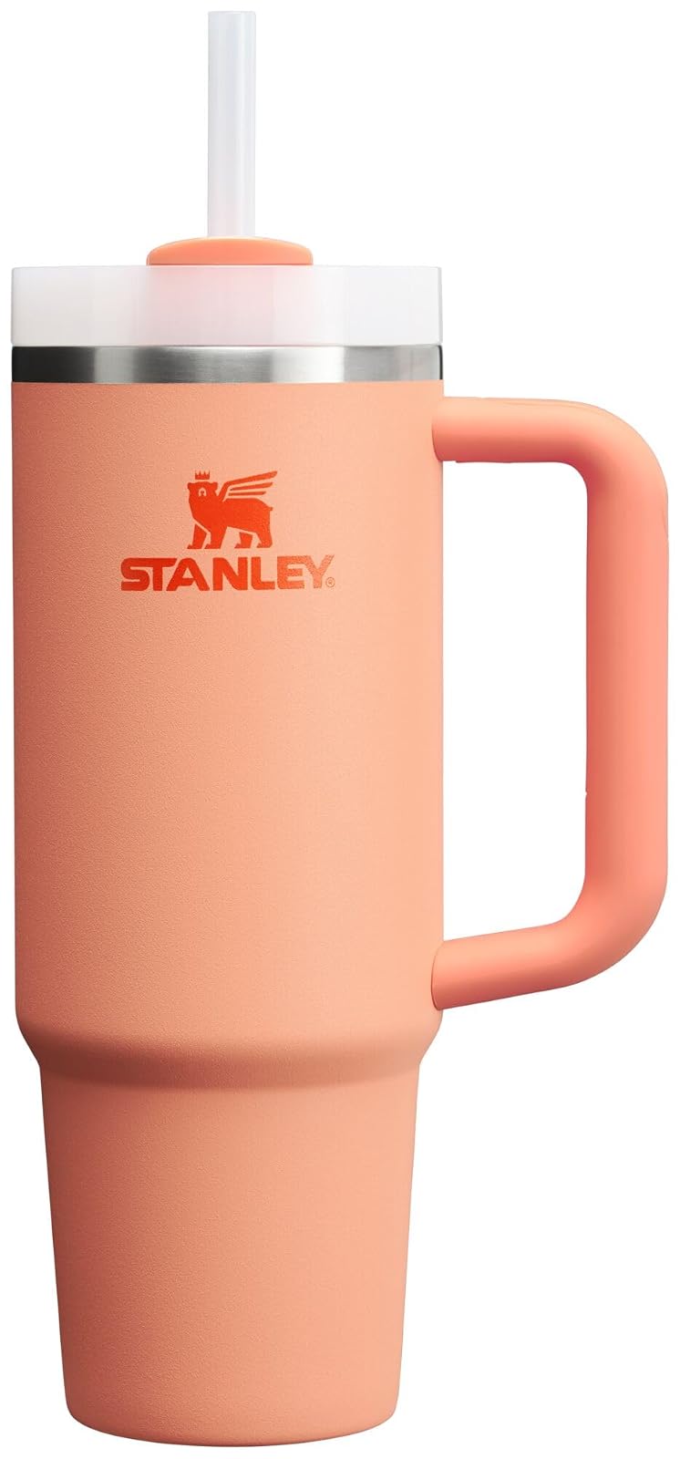 Stanley Quencher H2.0 - Vaso Térmico con Popote, Tapa Giratoria de 3 Vías, Acero Inoxidable, Libre de BPA - 30 onzas - Nectarina