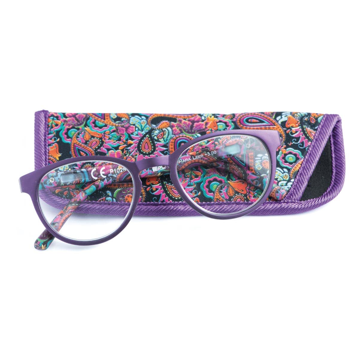 Lentes SPL SPL, Lentes de Lectura para Vista Cansada +1.00, Gafas Anti fatiga Ocular/Migraña, Unisex, color Morado, Pre graduadas, Incluye Estuche y Cordón, 1 pza.