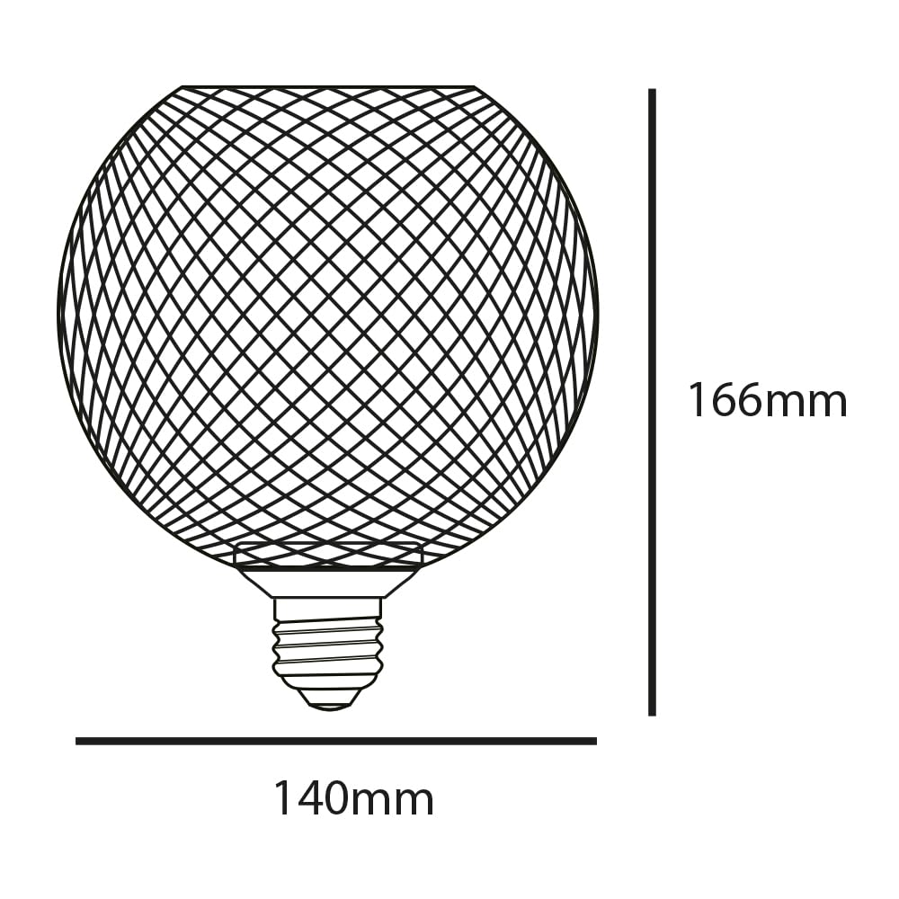 Tecnolite - Foco Globo Malla Metálica LED 4.5 W, Luz Ámbar, Base E27, No atenuable