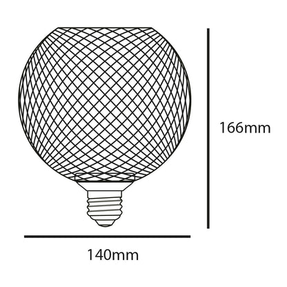 Tecnolite - Foco Globo Malla Metálica LED 4.5 W, Luz Ámbar, Base E27, No atenuable