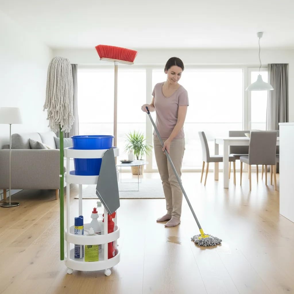 Italhome Carrito para Productos De Limpieza Caddy 4 Niveles