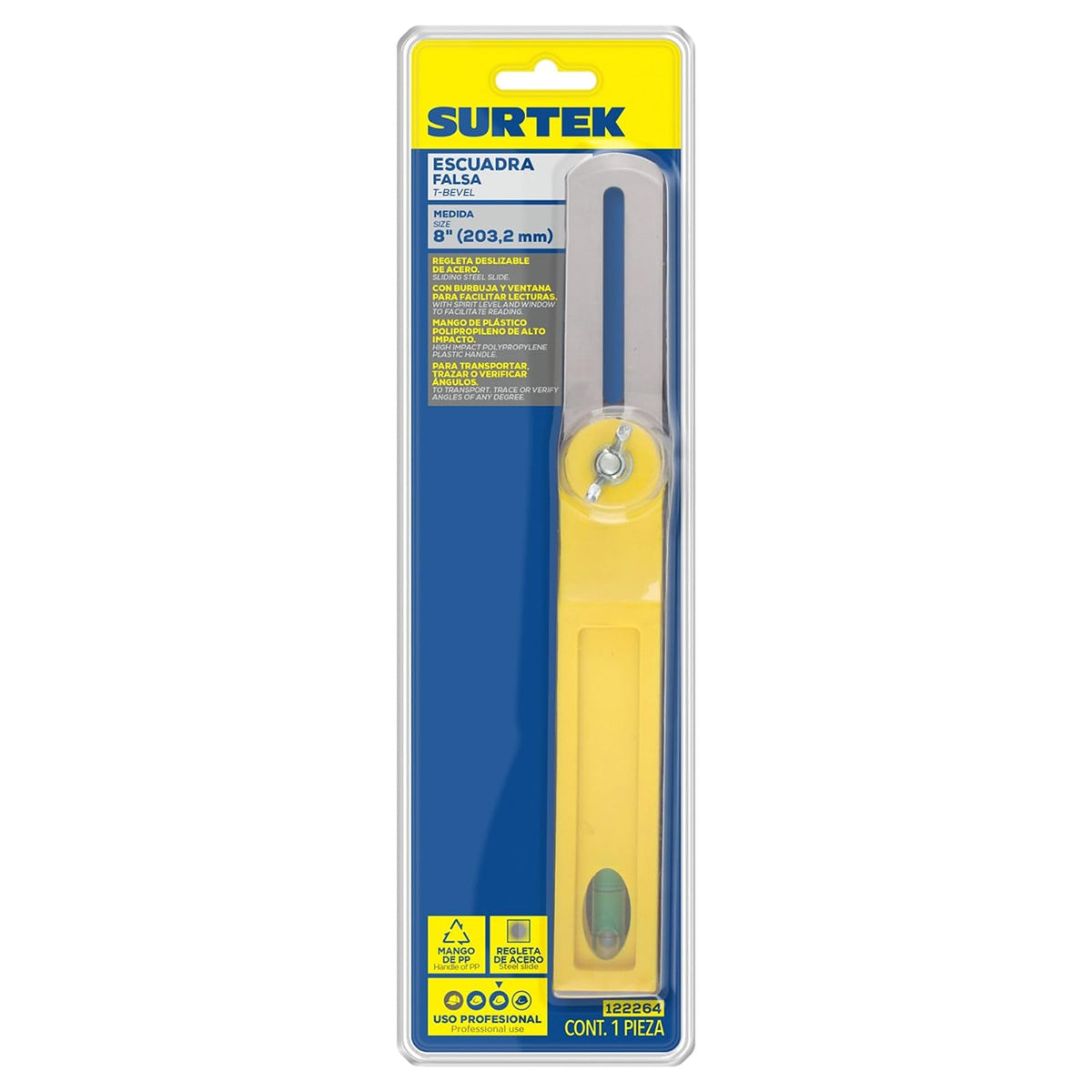 Surtek 122264 Escuadra falsa con mango plástico 8"