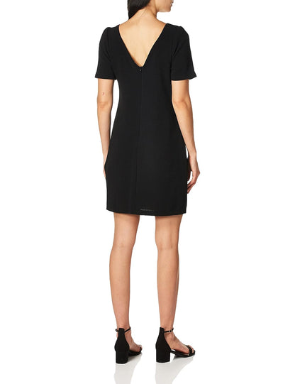 Everly Vestido Ajustado de Manga Corta con Espalda en V para Mujer