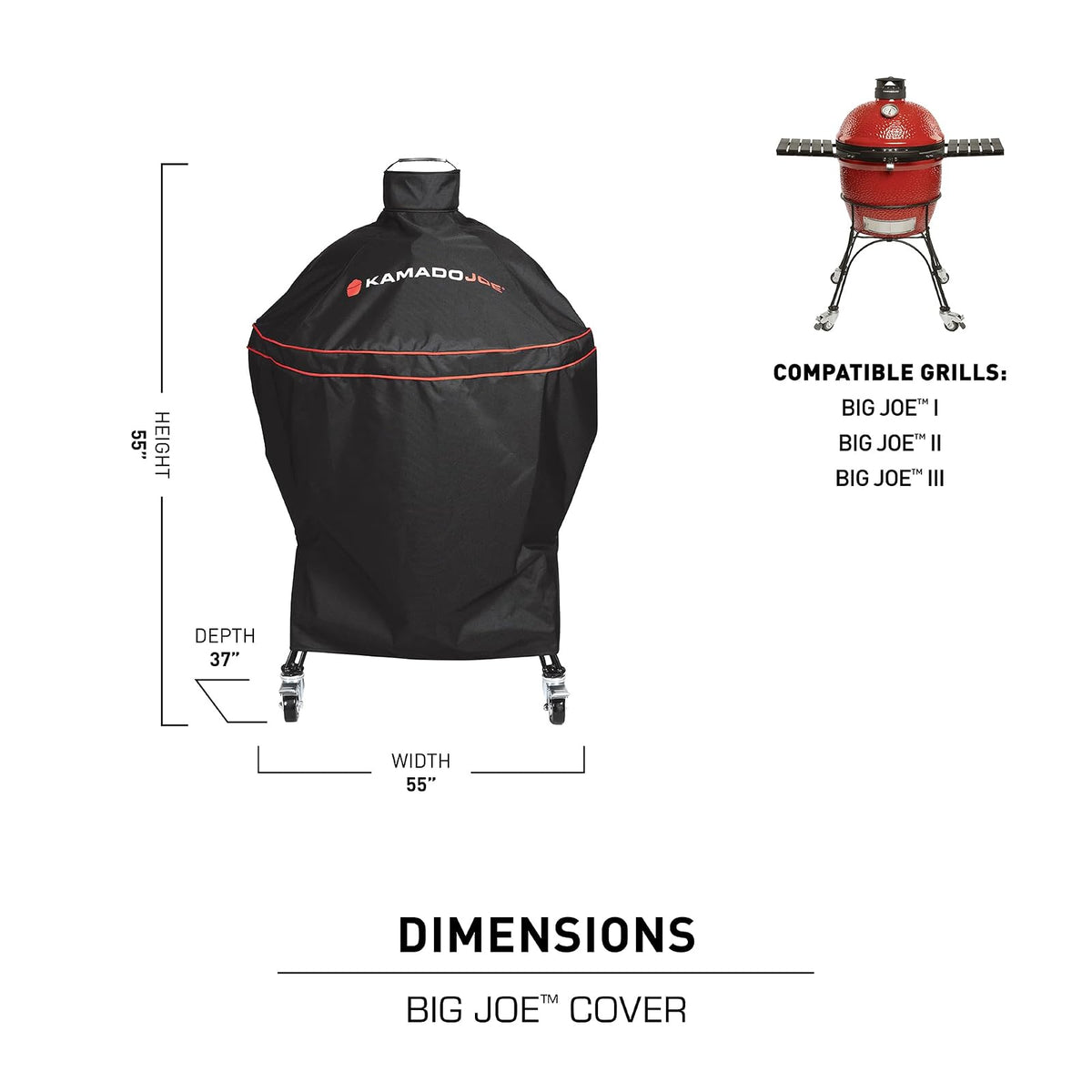 KamadoJoe - Funda para Parrilla, Color Negro