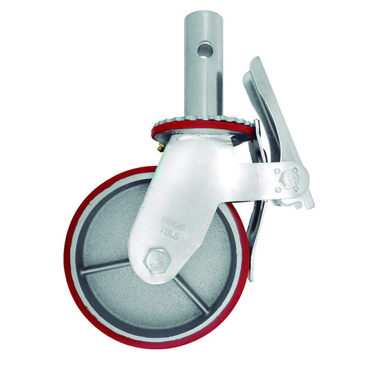 Dogotuls ZF5154 Rodaja para Andamio de Fierro con Poliuretano PU Giratoria con Freno, 6"