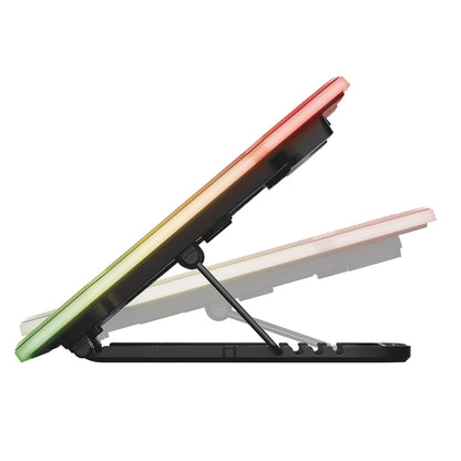 Trust Gaming GXTrust 1126 Aura Base de Refrigeración para Laptop Gamer de hasta 17.3” – Ventilador de 7.8", Modo Silencioso, Ángulos Ajustables, Iluminación Multicolor