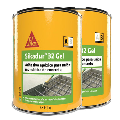 Sika - Adhesivo Epóxico Sikadur 32 Gel - Puente de Adherencia Epóxico entre Concreto Fresco y Concreto Viejo, Libre de Solventes - Fácil de Aplicar - Gris - 1 Kg