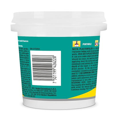 Sista Resanador Multiusos, pasta suave para resanar, sellador de grietas, hoyos, techos y plafones, no se agrieta ni pierde volumen, resanador de paredes blanco, 1x980ml