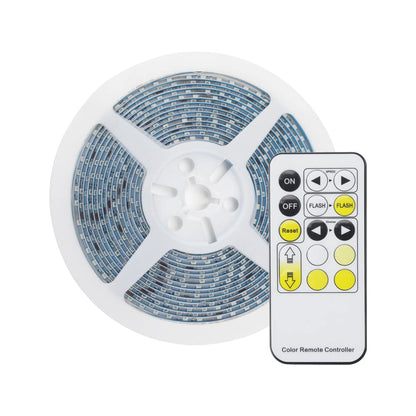 Tecnolite Tira LED 5 Metros 24 W - Luz Blanca Ajustable, Atenuable, Control Remoto Incluido, IP65 Impermeable Resistente al Agua, Strip Light, Tira de Luz para Interiores y Exteriores