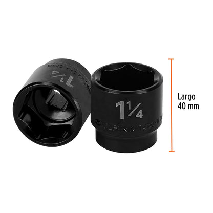 Truper D-7440-H, Dado de impacto, 6 puntas, cuadro 1/2" de 1-1/7"