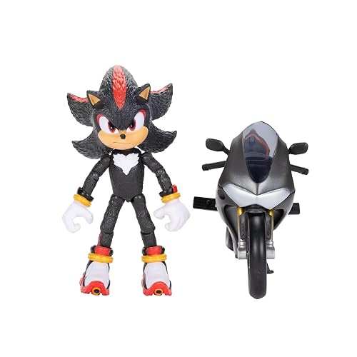 Jakks Pacific - Sonic 3 Movie Figura de 5″ con Vehículo (Motocicleta) – Personaje Articulado con Detalles Cinematográficos para Fans Desde 3 Años