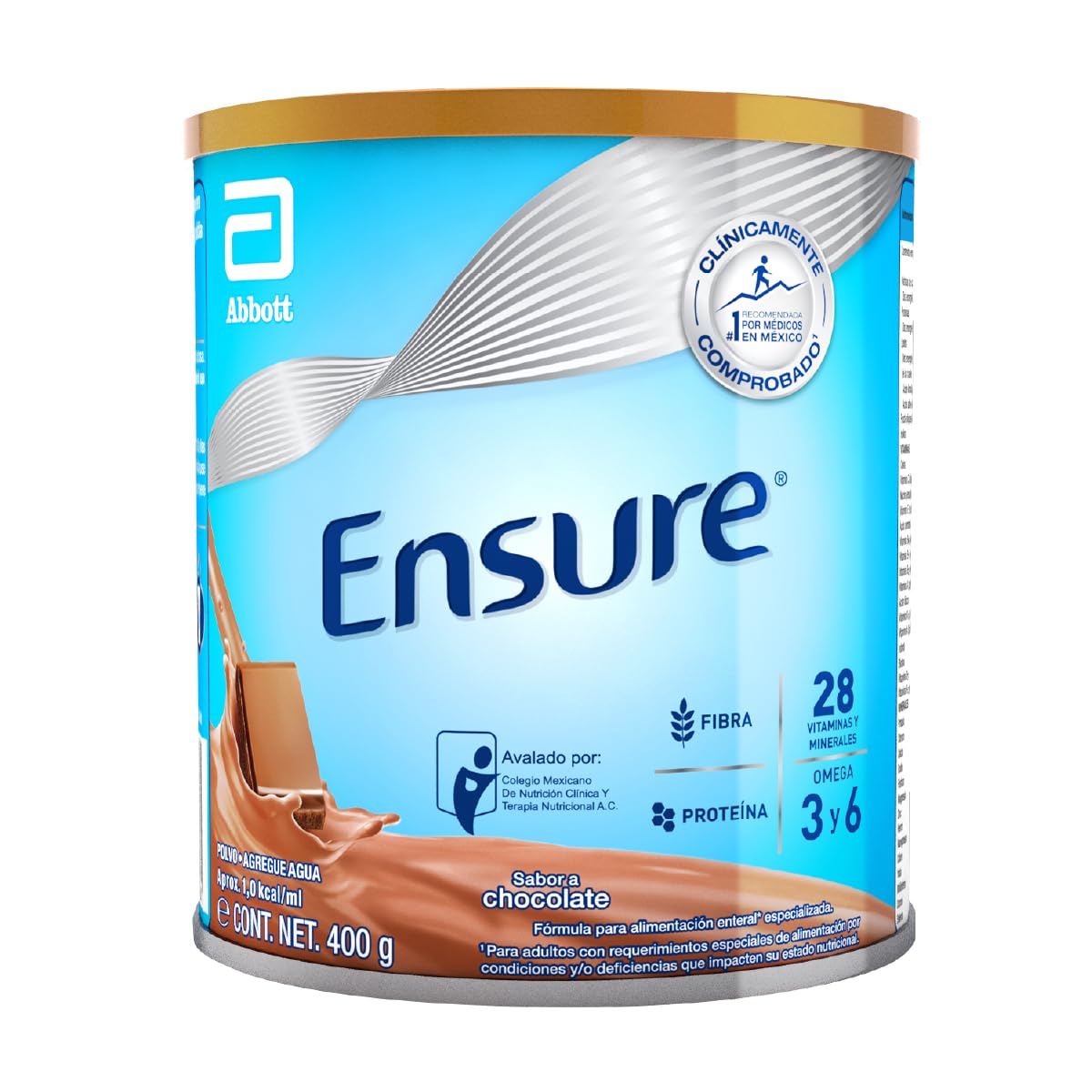 Ensure Clásico Fórmula Nutricional en Polvo para Adultos, 400 g - Chocolate