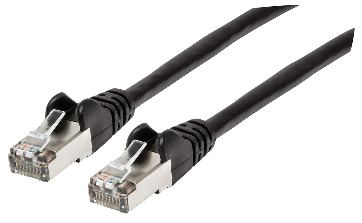 Intellinet Cable Ethernet Cat6a S/FTP 2.1 m Negro, Cable LAN de Alta Velocidad RJ45 Blindado, Cable de Red para Router, Switch, Modem, PC Gamer y Consolas 741538