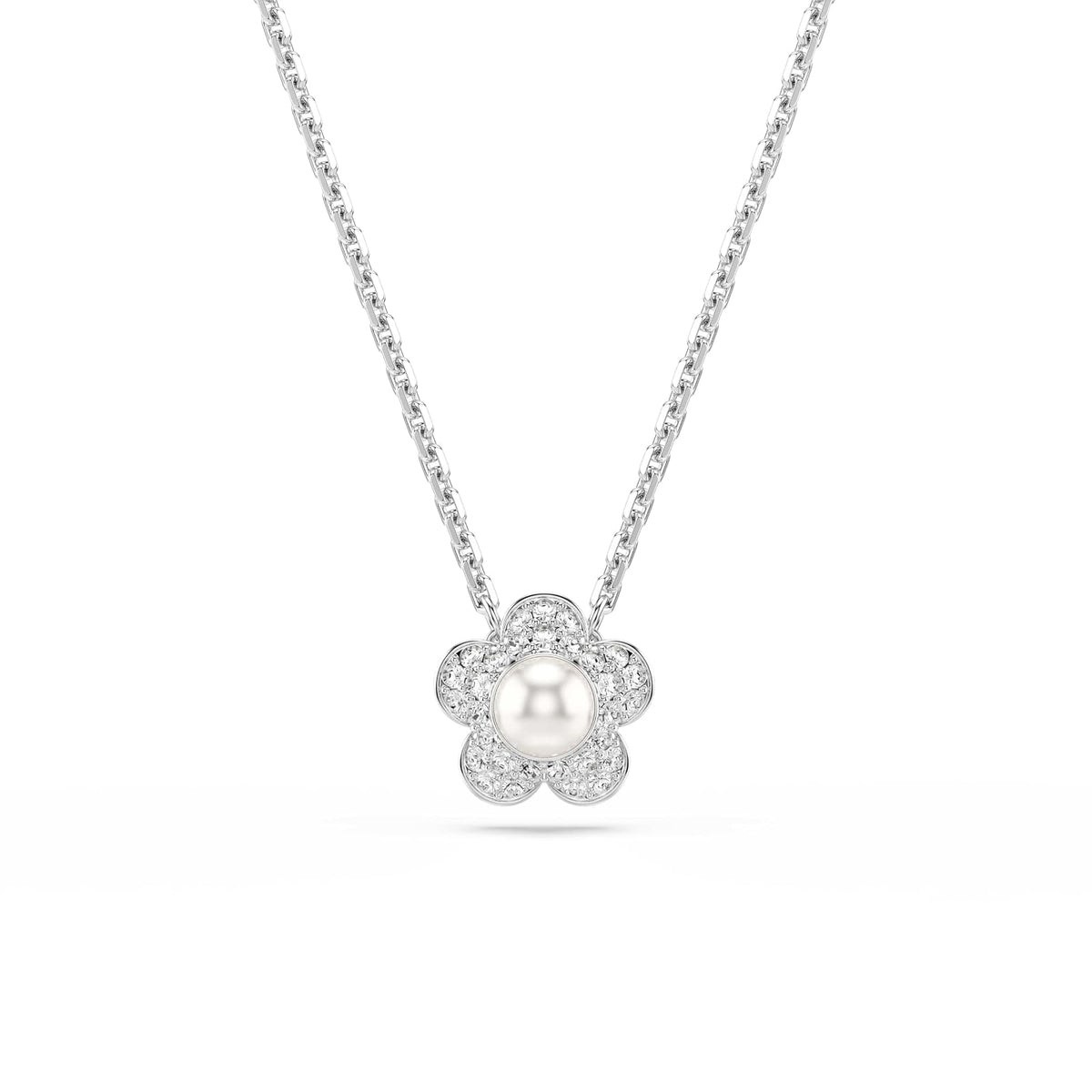 Juego de collar y arete de Swarovski x Ariana Grande, acabado rodio, colección oficial de joyas Ariana Grande