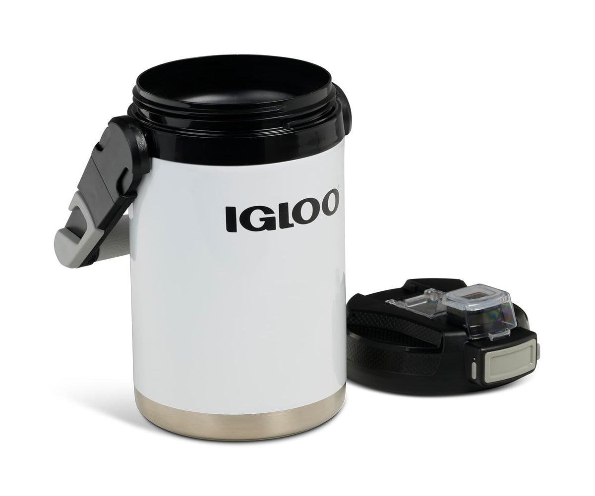 Igloo Rival Fusion - Jarra de agua aislada de 50 onzas, botella de agua grande, jarra de agua deportiva, color blanco