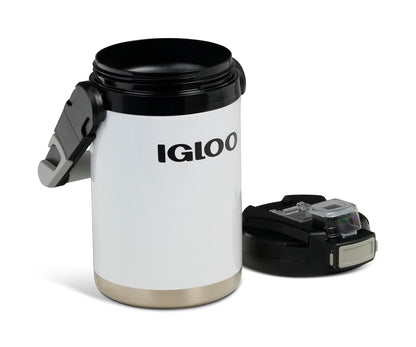 Igloo Rival Fusion - Jarra de agua aislada de 50 onzas, botella de agua grande, jarra de agua deportiva, color blanco