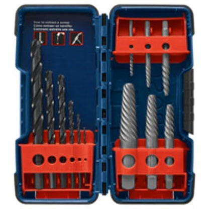 BOSCH BSPE6D Juego de 12 piezas de extractor de tornillos de flauta en espiral de acero