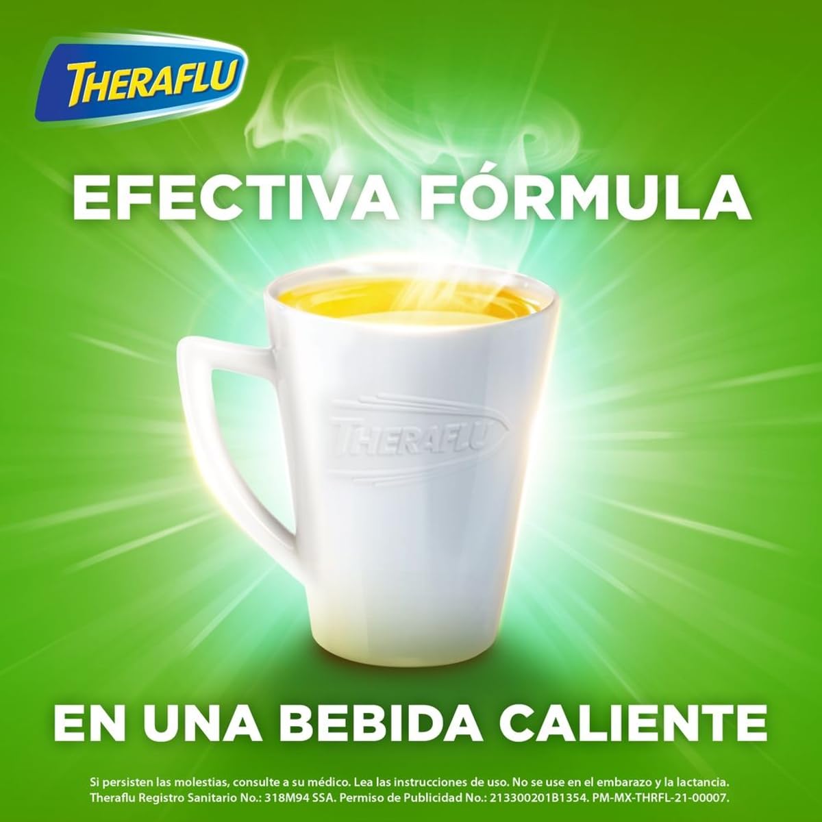 Theraflu Noche, Té Antigripal para Resfriado Severo, 10 Sobres
