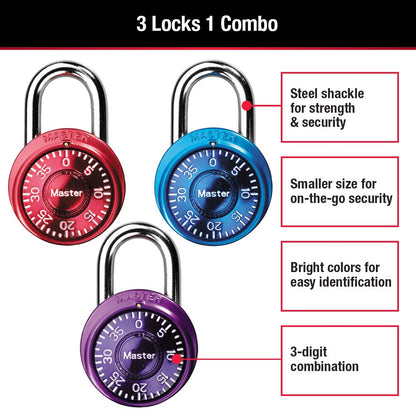 Master Lock 1533TRI - Candado de combinación