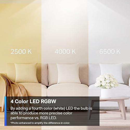TP-Link Tapo L530E(4-Pack), Focos Inteligentes Wi-Fi, Multicolor, E26, 806 lumens, Regulables, Control Remoto de APP y Control de Voz, Compatibles con Alexa y Google Home, No requiere concentrador