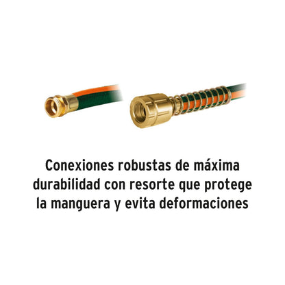 Truper MAN-25X1/2R, Manguera 1/2", reforzada 3 capas, conexiones de metal, 25 m
