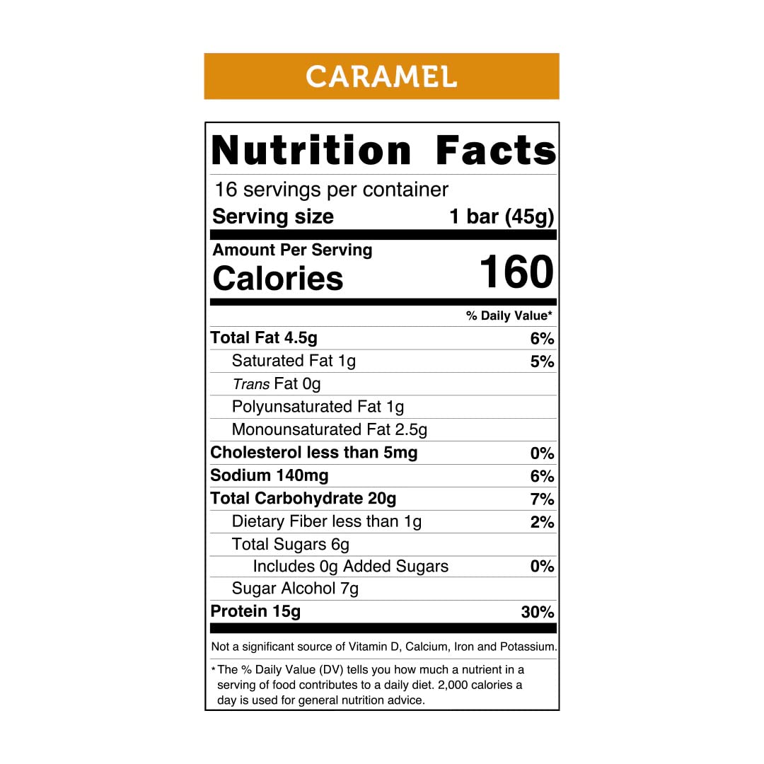 Wild Protein | Barras altas en proteína | Sabor caramelo | Pack de 16 unidades | 15 g de proteína | Sin azúcares ni grasa añadida | 45 g cada barra