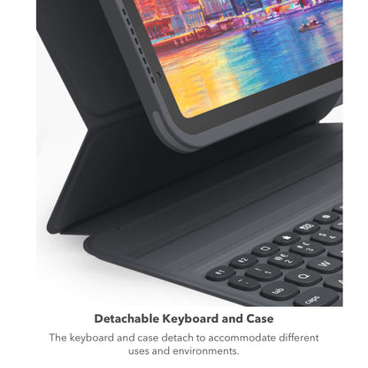 ZAGG Pro Keys - Funda Desmontable y Teclado inalámbrico para Apple iPad Air 10.9, Bluetooth multidispositivo, Teclas retroiluminadas, Soporte para lápiz Apple, protección contra caídas, Color Negro