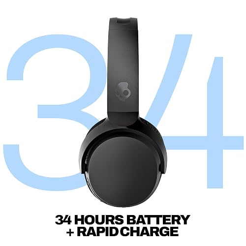 Audífonos Skullcandy Riff 2 On-Ear Inalámbricos, 34 Horas de Batería, Micrófono, Compatibles con iPhone, Android y Dispositivos Bluetooth, Negro