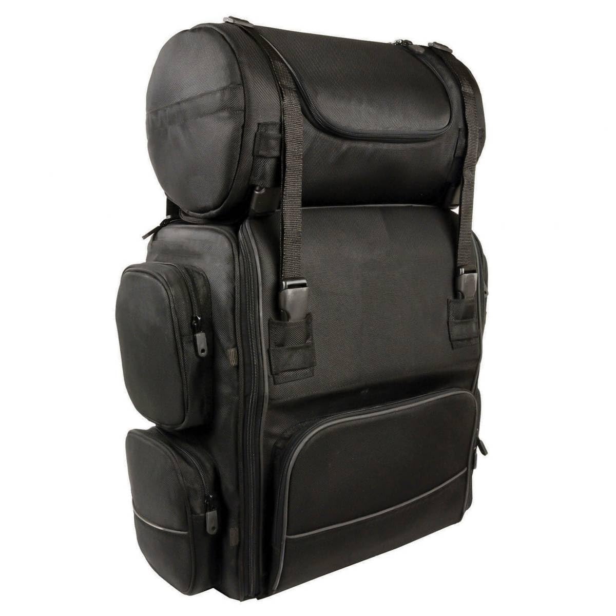 Milwaukee Leather SH680 - Bolsa de Viaje Grande de Tela Negra para Motocicleta, Talla única