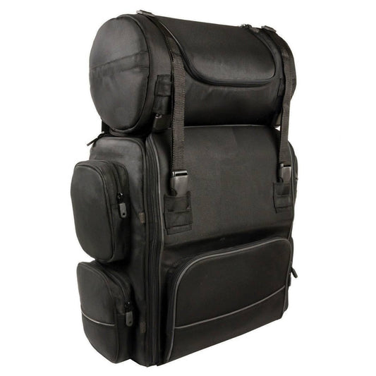 Milwaukee Leather SH680 - Bolsa de Viaje Grande de Tela Negra para Motocicleta, Talla única
