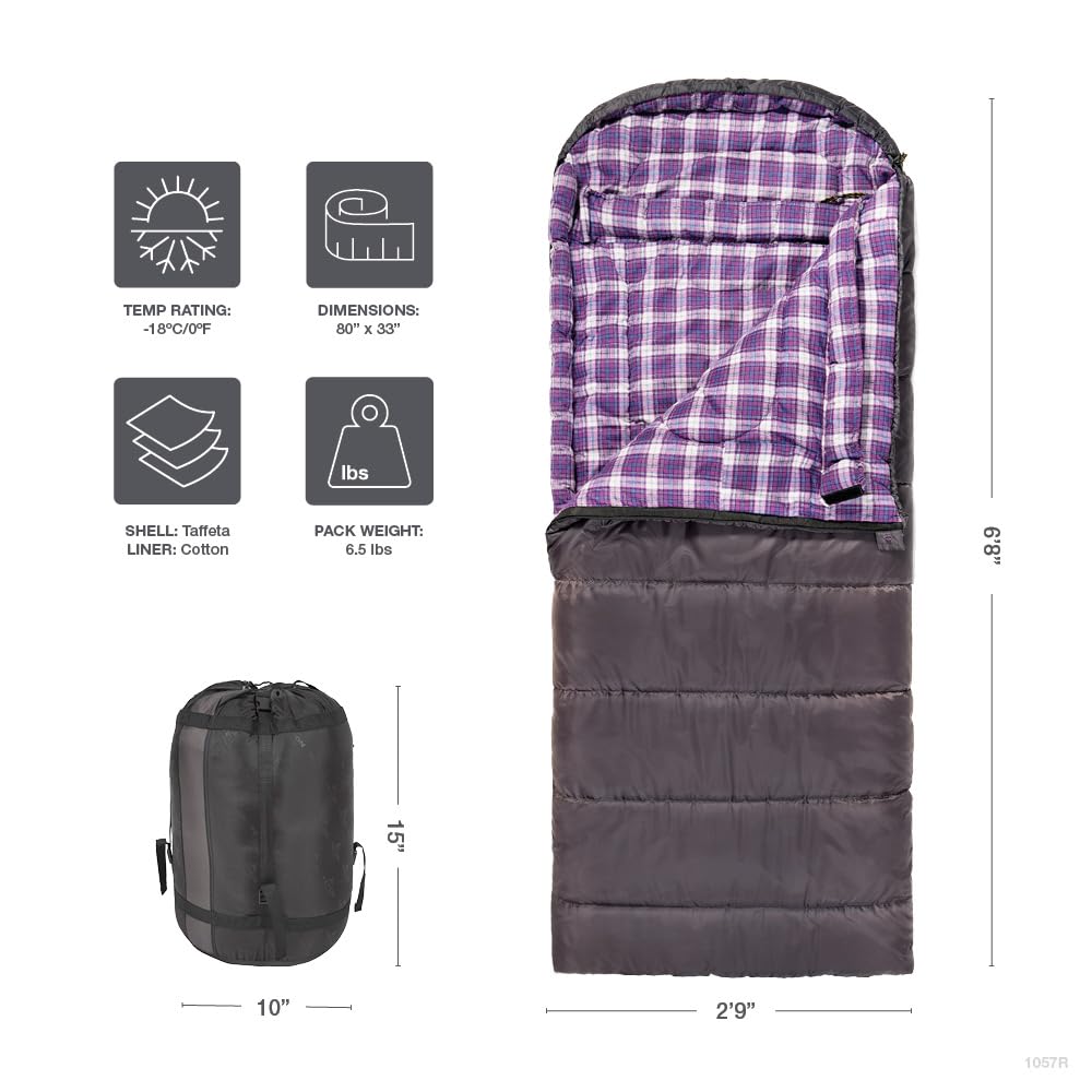 TETON Sports Fahrenheit Regular 18C, Bolsa de Dormir, se Incluye Saco para Guardar