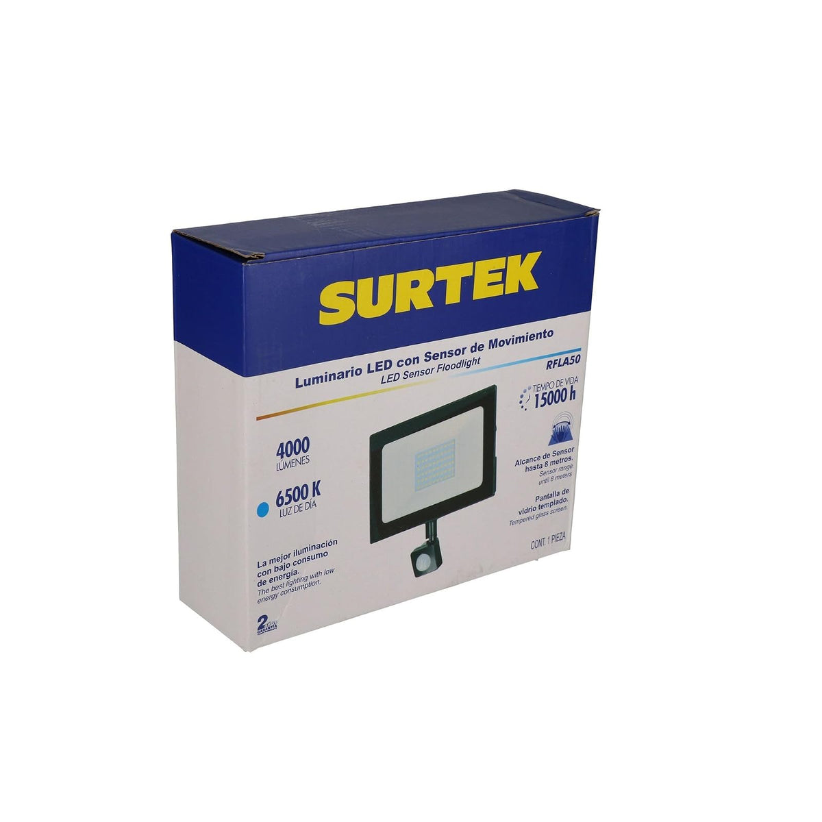 Surtek RFLA50 Surtek Reflector con sensor de movimiento 50 W, pack of/paquete de 1