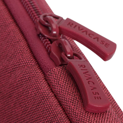 Rivacase 7703 Elegante Funda Roja p MacBook Pro 14 o Ultrabook 13.3". Fabricada con RPET Ecológico Reciclado, Resistente al Agua, Doble Cierre, Protección contra Golpes Accidentales Colección Suzuka
