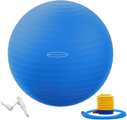 BalanceFrom Pelota de Ejercicio Antiexplosión - Azul - Patchwork - 38-45 cm, S - Pelota de Ejercicio