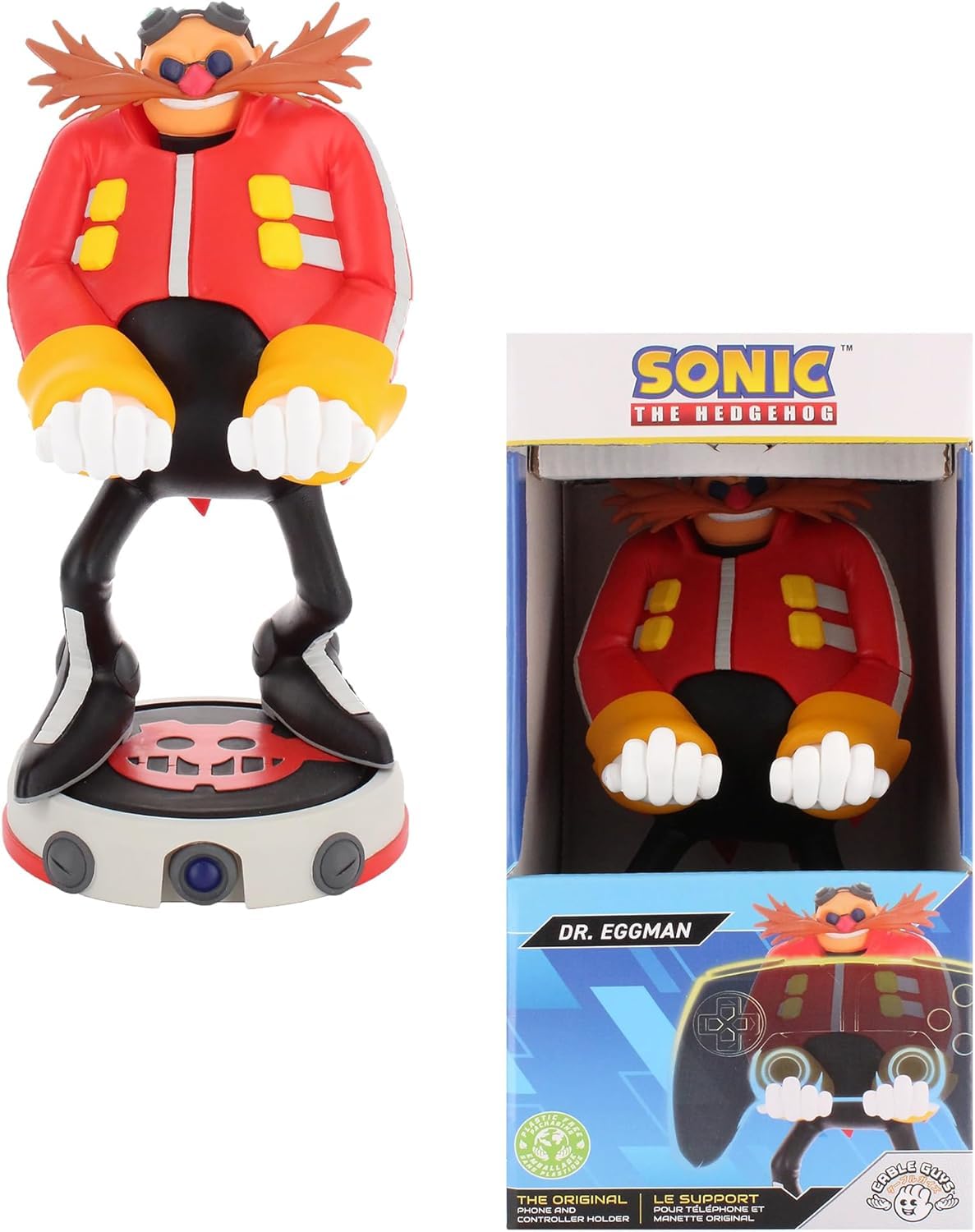 Exquisito Juego: Sonic The Hedgehog: Dr. Eggman - Driver Original y Soporte para teléfono, Soporte de Dispositivo Coleccionable, Figura Oficial