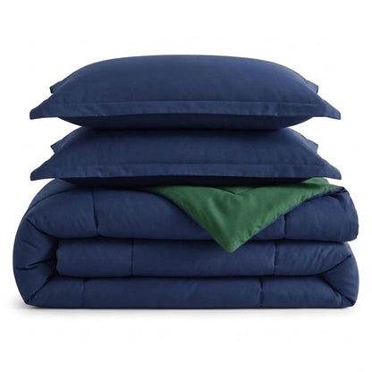 Nautica - Juego de Cama Individual XL Reversible, Incluye Funda Estándar, Sábana Bajera, Funda de Almohada y Bolsa de Lavandería, 5 Piezas, Tamaño Twin, Azul Marino