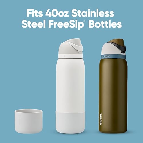 Owala Botín de silicona para botella de agua, funda protectora antideslizante para botella de agua, protege botellas de acero inoxidable FreeSip, Twist y Flip, 40 oz, gris