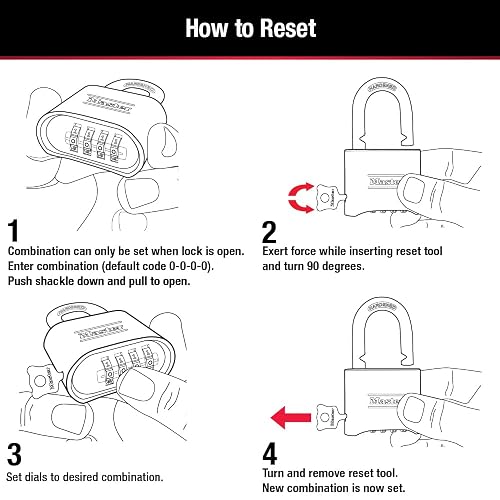Master Lock 178D - Candado de combinación, 1 paquete, Negro