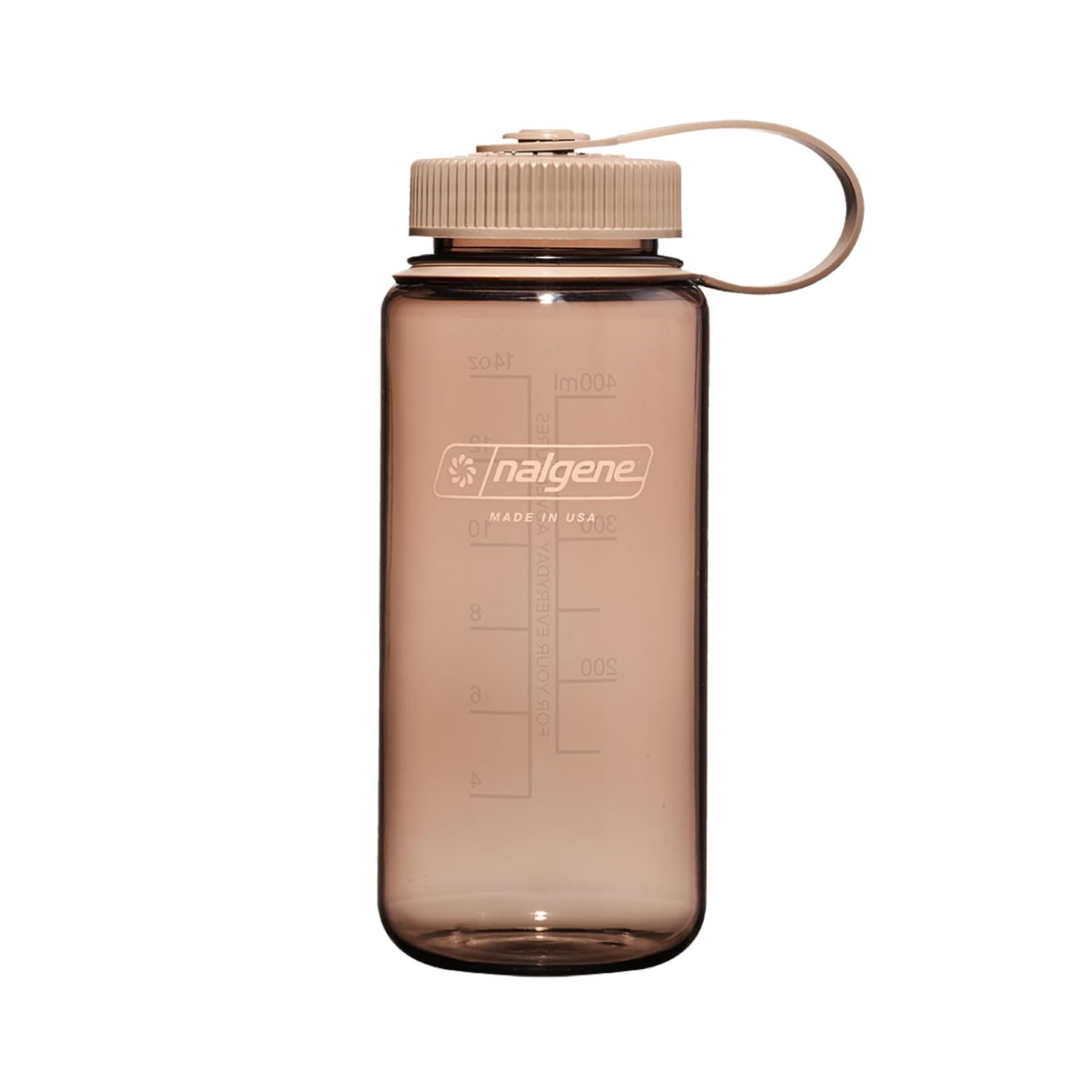 Nalgene Sustain Tritan - Botella de agua sin BPA hecha con material derivado de 50% residuos de plástico (utilizando balance de masa certificado ISCC), 16 onzas, boca ancha, moca - Moca