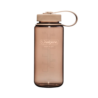 Nalgene Sustain Tritan - Botella de agua sin BPA hecha con material derivado de 50% residuos de plástico (utilizando balance de masa certificado ISCC), 16 onzas, boca ancha, moca - Moca