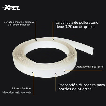 XPEL Protector de Borde de Puerta Extraancho R3023, 1.27 cm x 3.66 m, Transparente