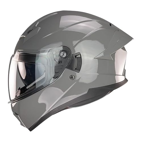 KOV Casco Beta Gris Brillante Integral para Moto Certificado Dot