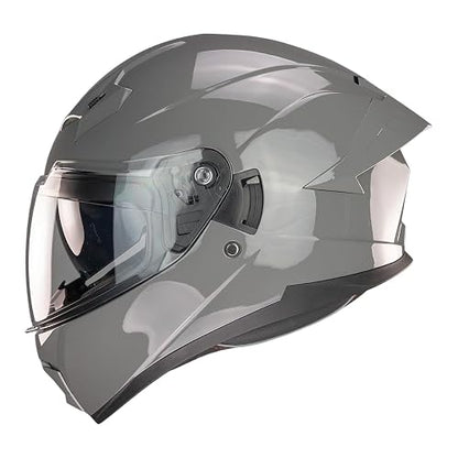 KOV Casco Beta Gris Brillante Integral para Moto Certificado Dot
