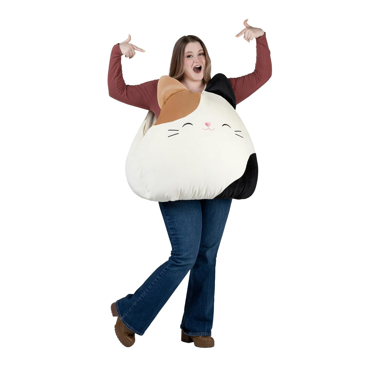 Jazwares Adult Squishmallow Cam the Cat Costume - Plush Calico Cat Vest for Halloween and Cosplay - One Size Standard