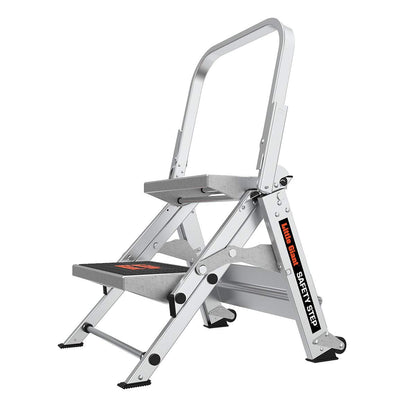 Little Giant Ladder Systems 10210BA, Escalera de Tijera con Escalón de Seguridad y Pasamanos, 2 Escalones