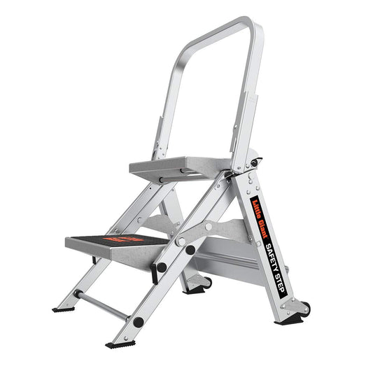 Little Giant Ladder Systems 10210BA, Escalera de Tijera con Escalón de Seguridad y Pasamanos, 2 Escalones
