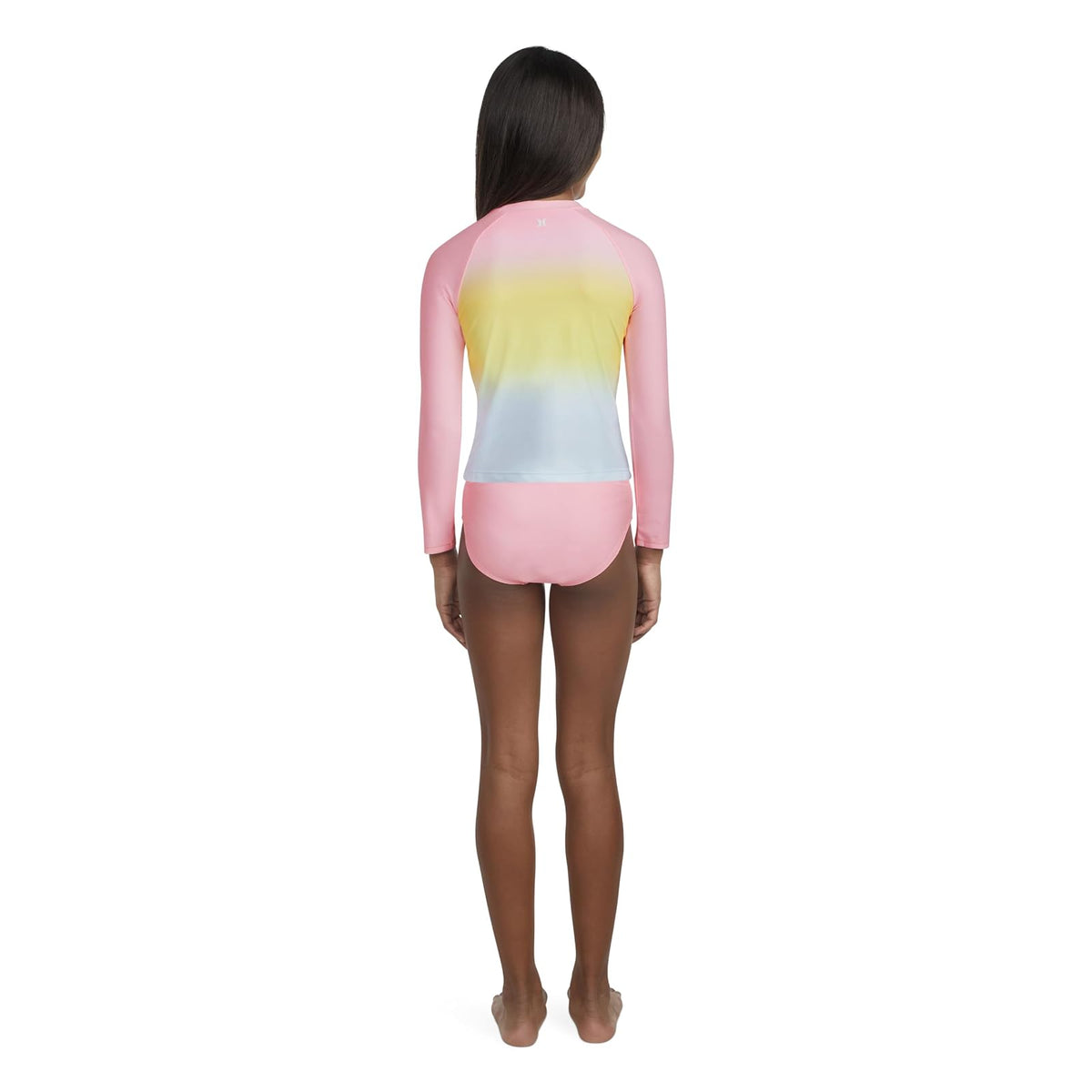 Hurley Long Sleeve Rash Guard 2-Piece Swimsuit Juego de protección de Sarpullido Niñas