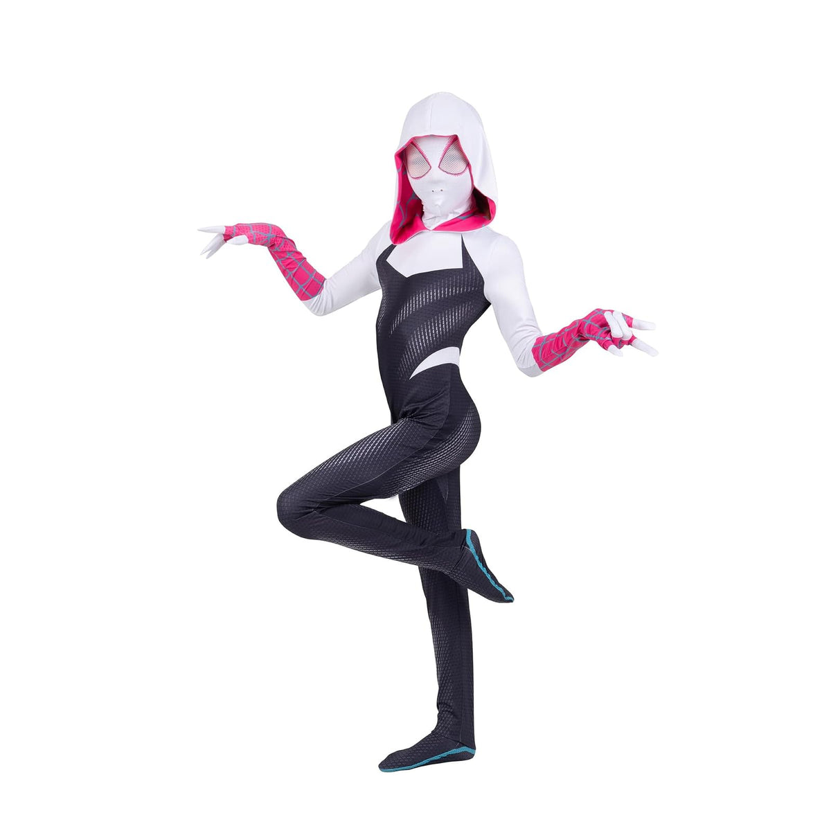 Disfraz de Spider-Gwen Zentai para niños, disfraz de Marvel, talla M