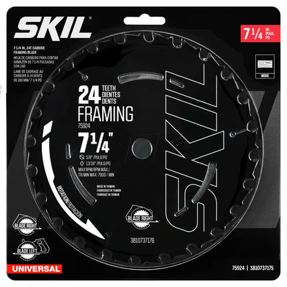 SKIL 75924 Hoja de sierra circular de 24 dientes, 7 1/4 pulgadas
